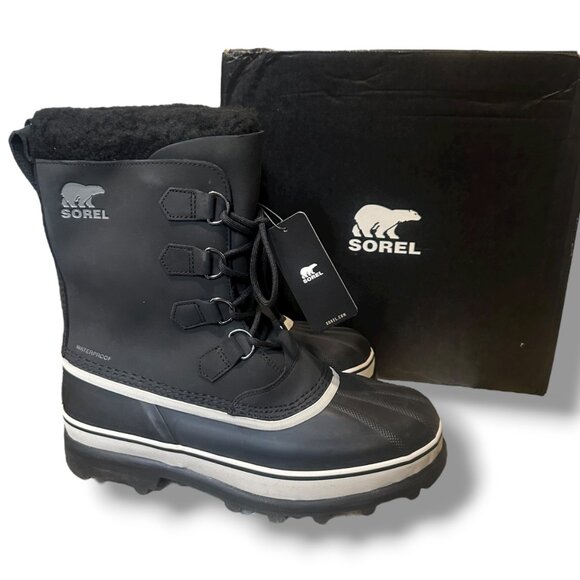 Sorel Caribou WP Insulated Men’s Size 11 Black Waterproof Winter Snow Boots - Picture 6 of 16